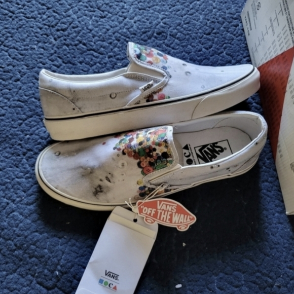 Vans MOCA Classic Slip On Breanna Young Nimbus Clouds buttons 102024 - Picture 6 of 8